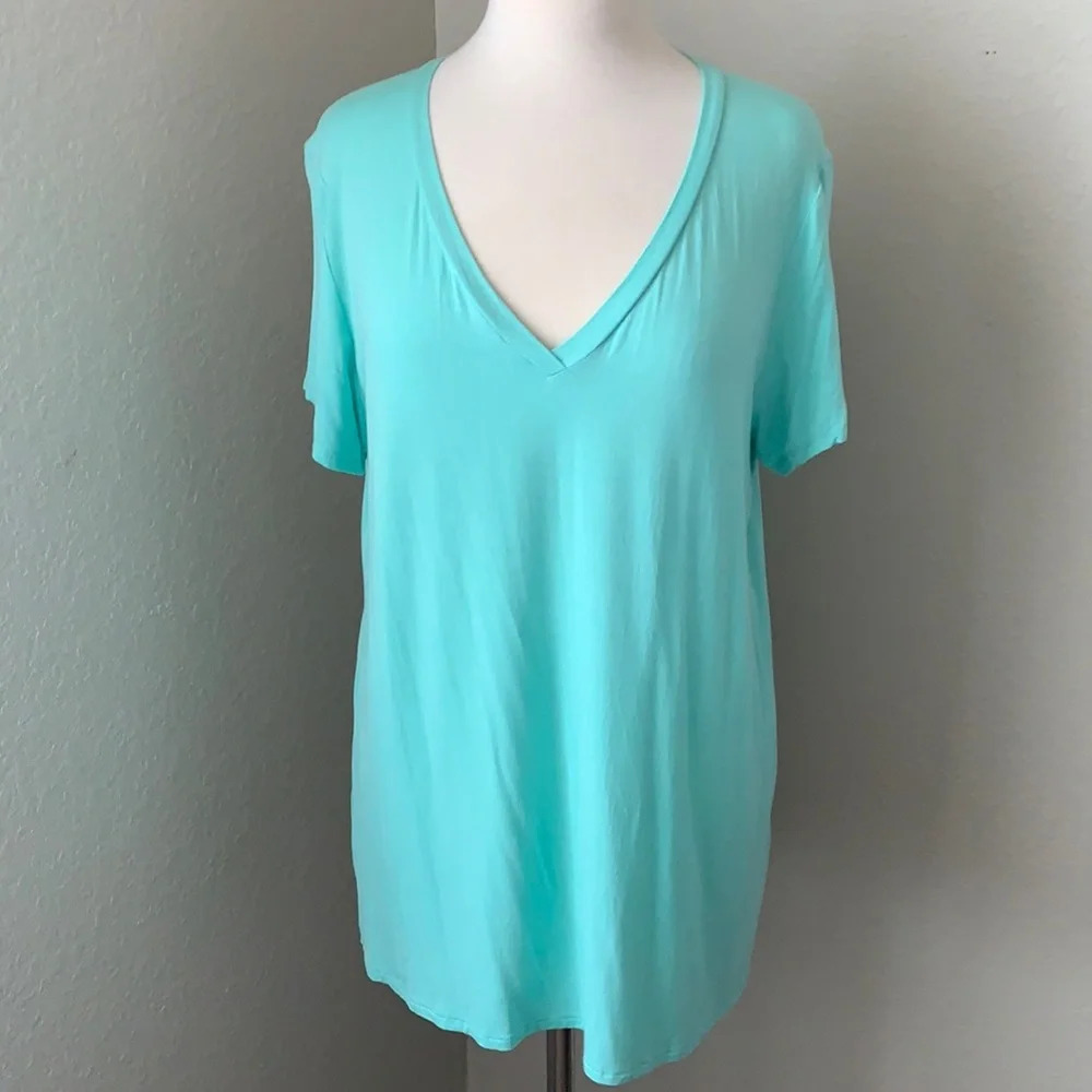 KIKILARUE mint super soft v-neck boyfriend tee